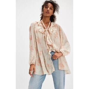 NWOT Free People Pink Dreamland Floral Tunic Blouse